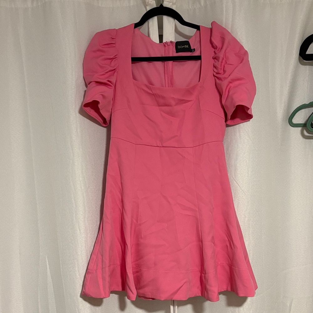 DO+BE Pink Mini Dress with Puff Sleeves